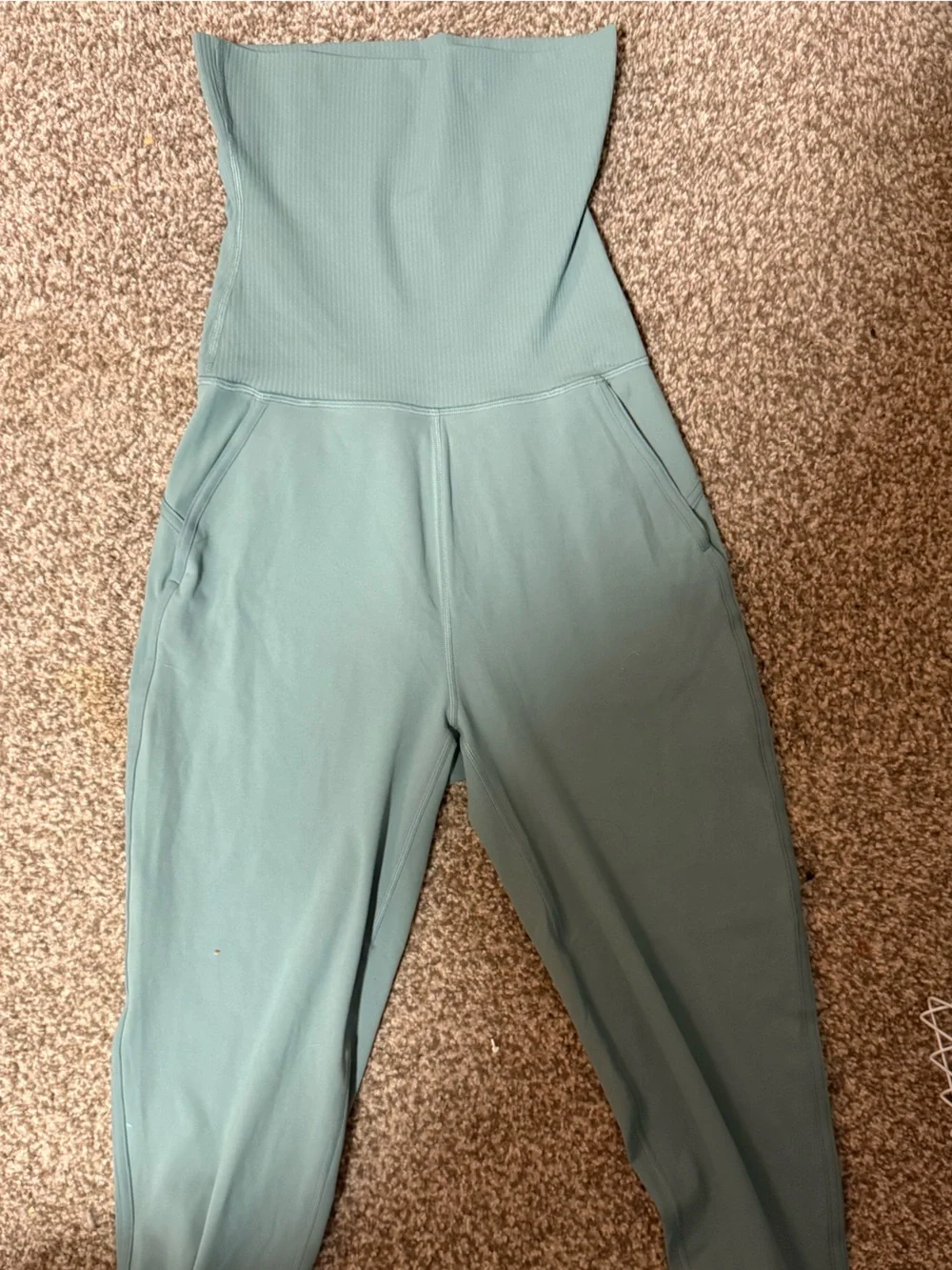 lululemon athletica High-Waist Rib Foldover Leggings in Sage Green